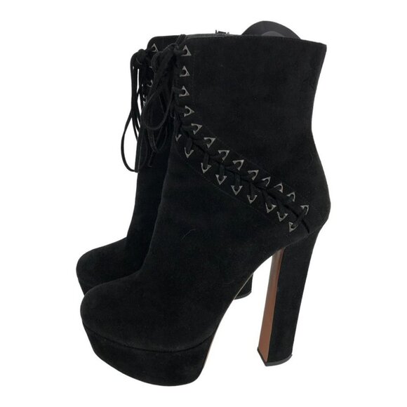 ALAIA Black Suede Lace Up Corset Platform high heel Ankle Booties + dust bag 39 - Picture 15 of 15